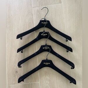 Balmain Black and Gold Velvet Hanger set of 4 Dress Jacket Shirt Hangers